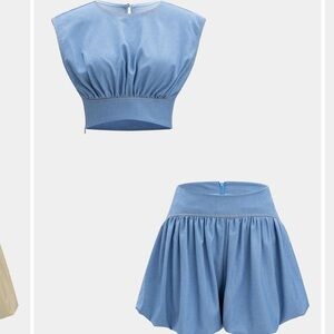 Blue Sleeveless Women's Top